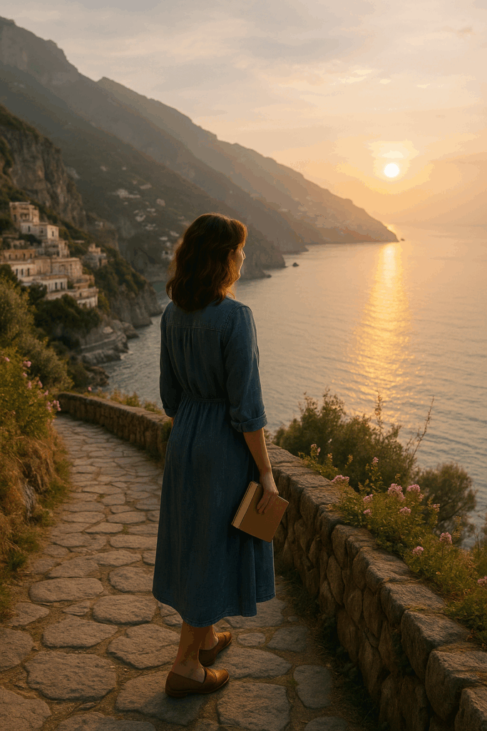 Explore travel and self discovery fiction that captures the heart. Discover stories of love, renewal, and transformation, including Sunlit Paths to the Amalfi Coast by Marina Miles.