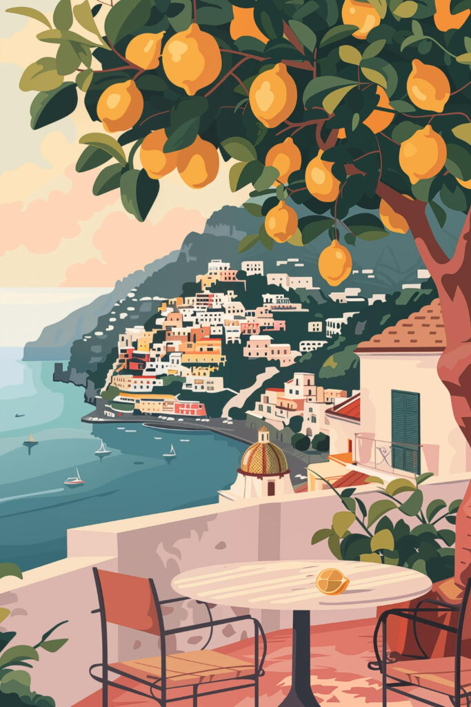 Romantic picture of the Amalfi Coast