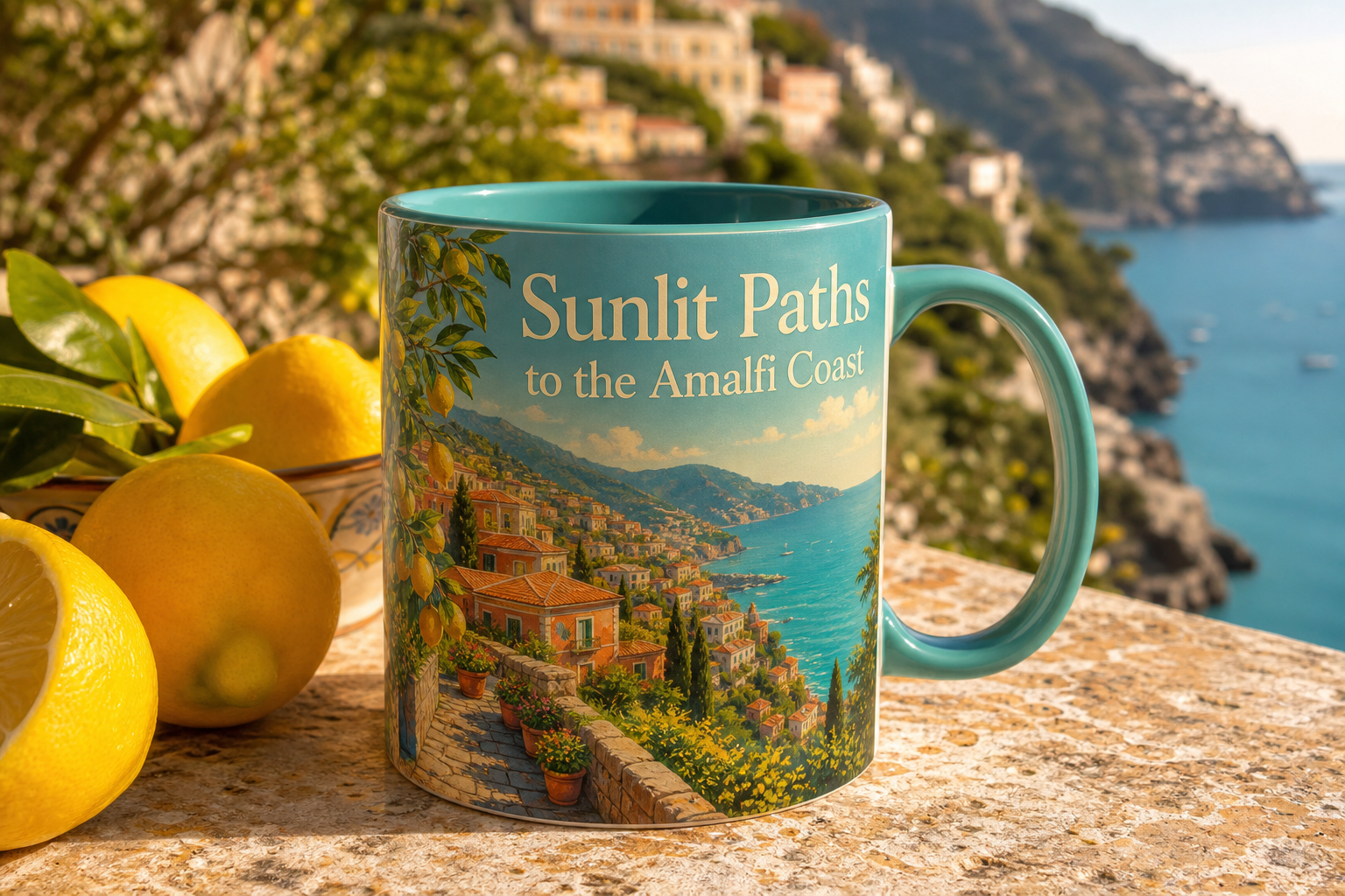 Sunlit Paths to the Amalfi Coast | Accent Coffee Mug 11oz