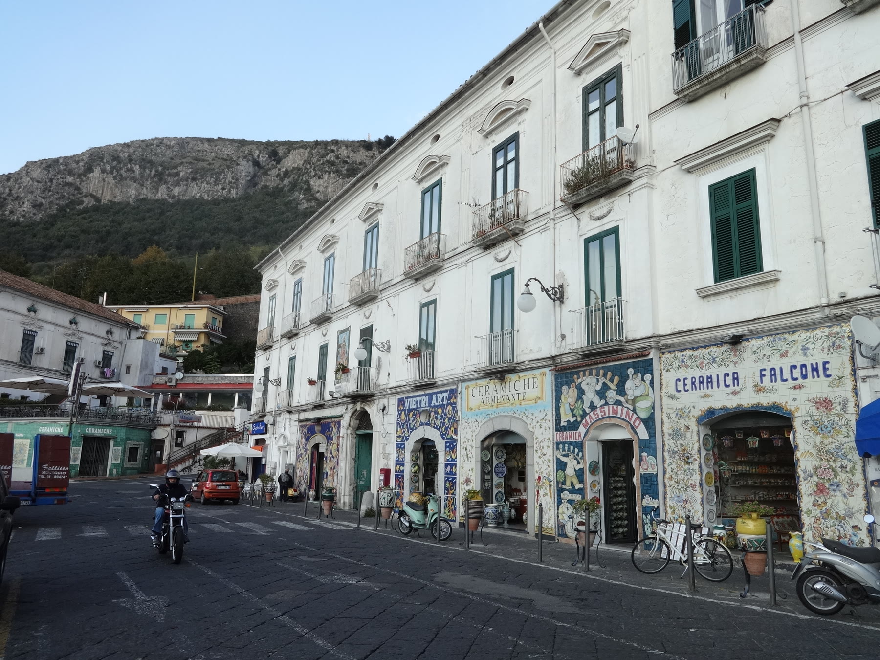 Amalfi Coast ceramics with Vietri clay climate and ceramic-workshop place door still named