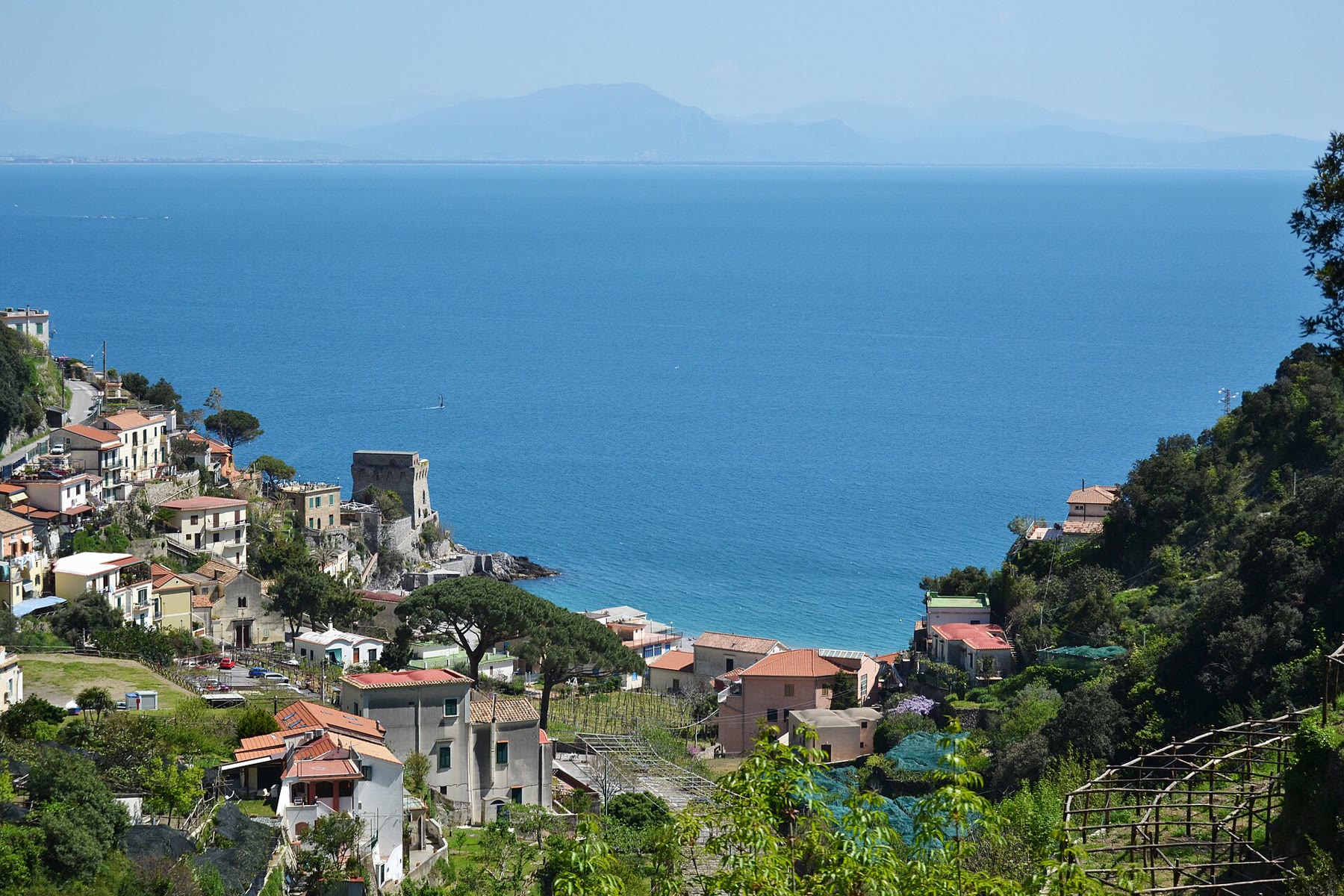 Amalfi Coast pebble beach with stone-shore climate and shore-feet place door still named