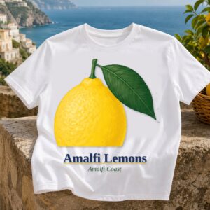 Amalfi Lemons unisex t-shirt on Amalfi Coast terrace