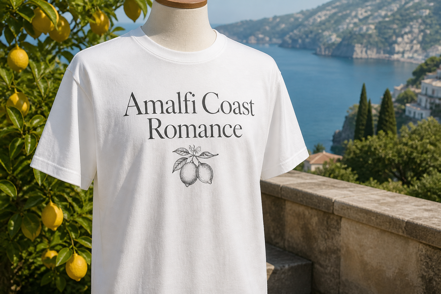 Amalfi Coast Romance unisex t-shirt on the Amalfi Coast