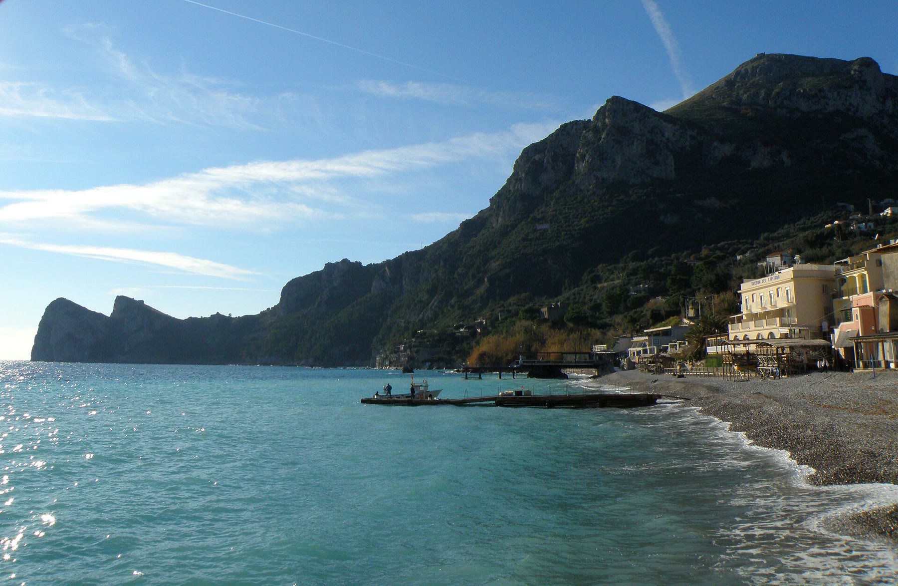 Baia di Ieranto protected bay near Nerano with Amalfi Coast trail climate still named