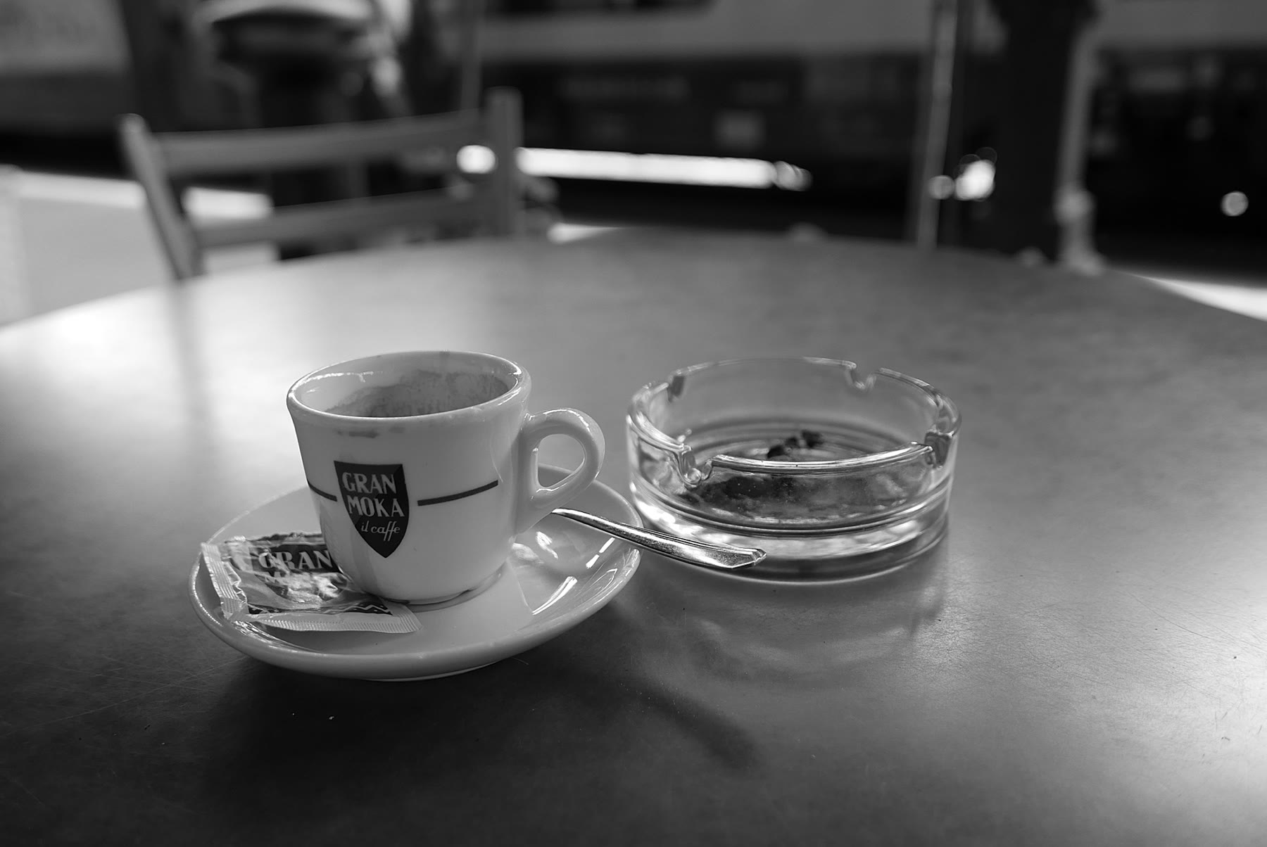 Italian coffee bar romance station cafe with standing cups and civic counter climate still named