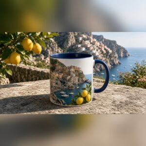 Cetara accent coffee mug on Amalfi Coast terrace