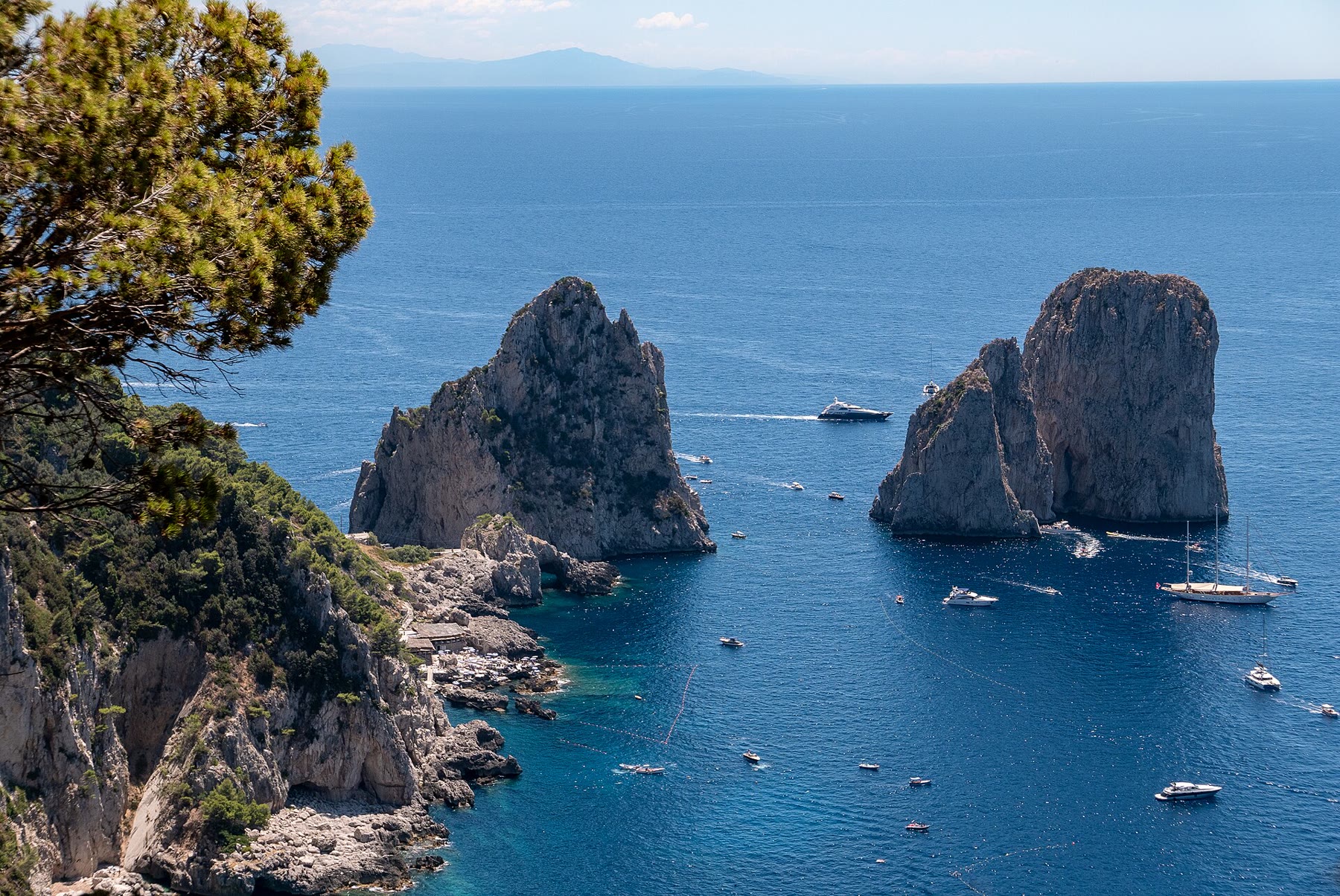 Capri Faraglioni light for romance readers with sea-stack climate still named