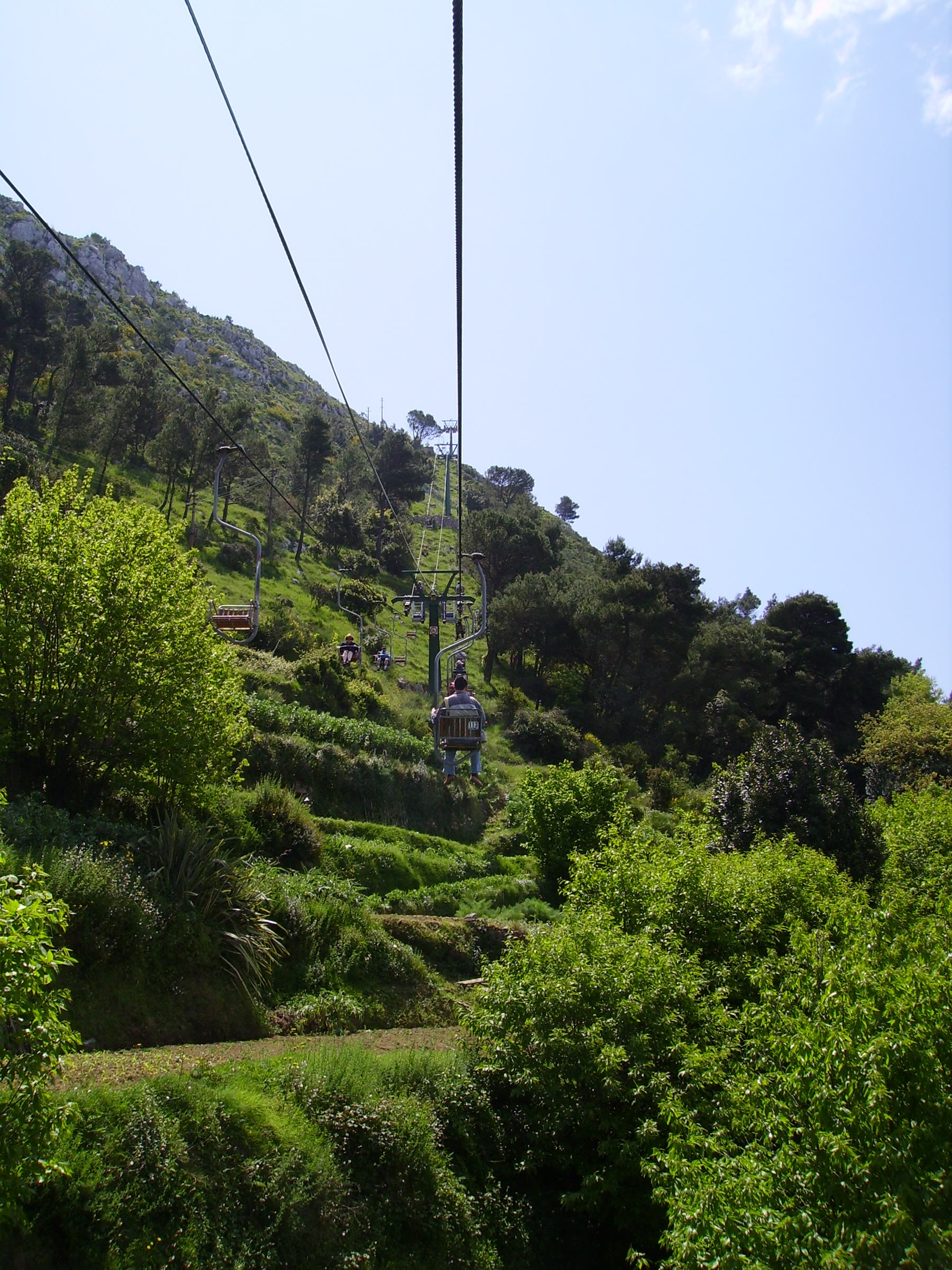 Chairlift approach to Capri Monte Solaro for romance readers with chairlift-summit climate still named