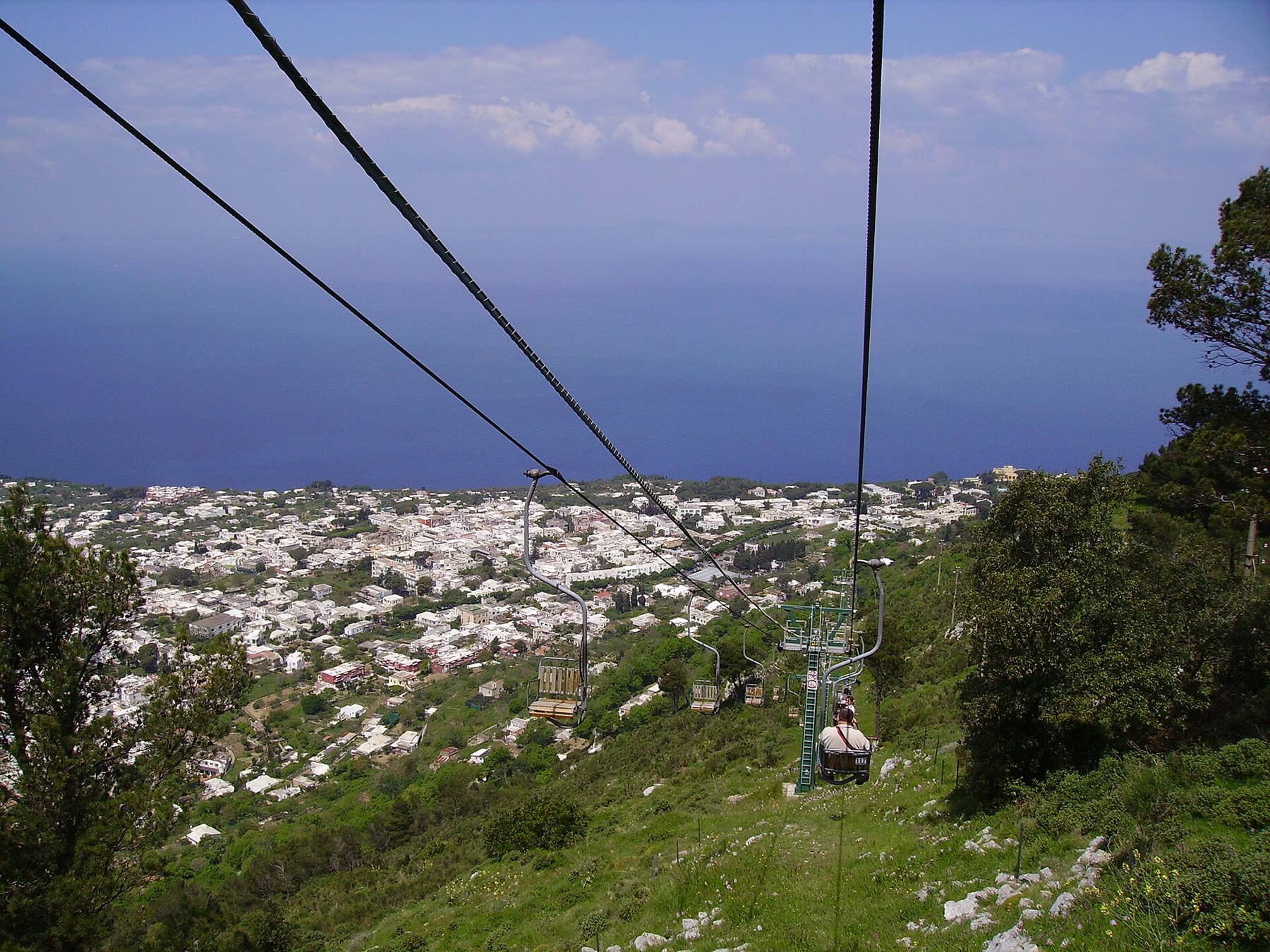 Summit view from Capri Monte Solaro for romance readers with chairlift-summit climate still named