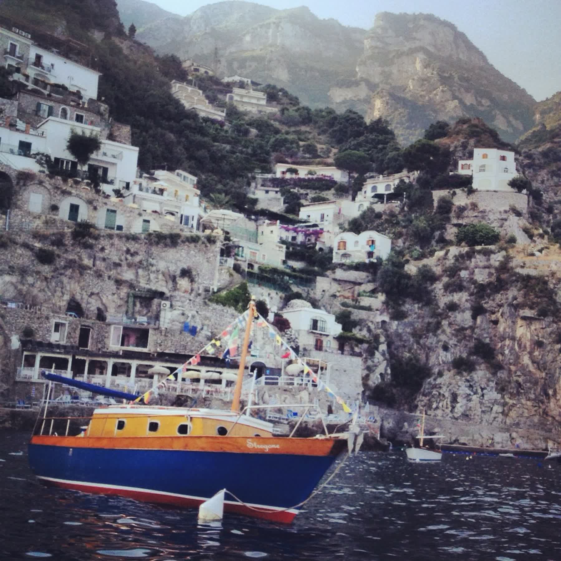 Praiano from the sea on the Amalfi Coast, quieter stack for romance readers beyond postcard Italy