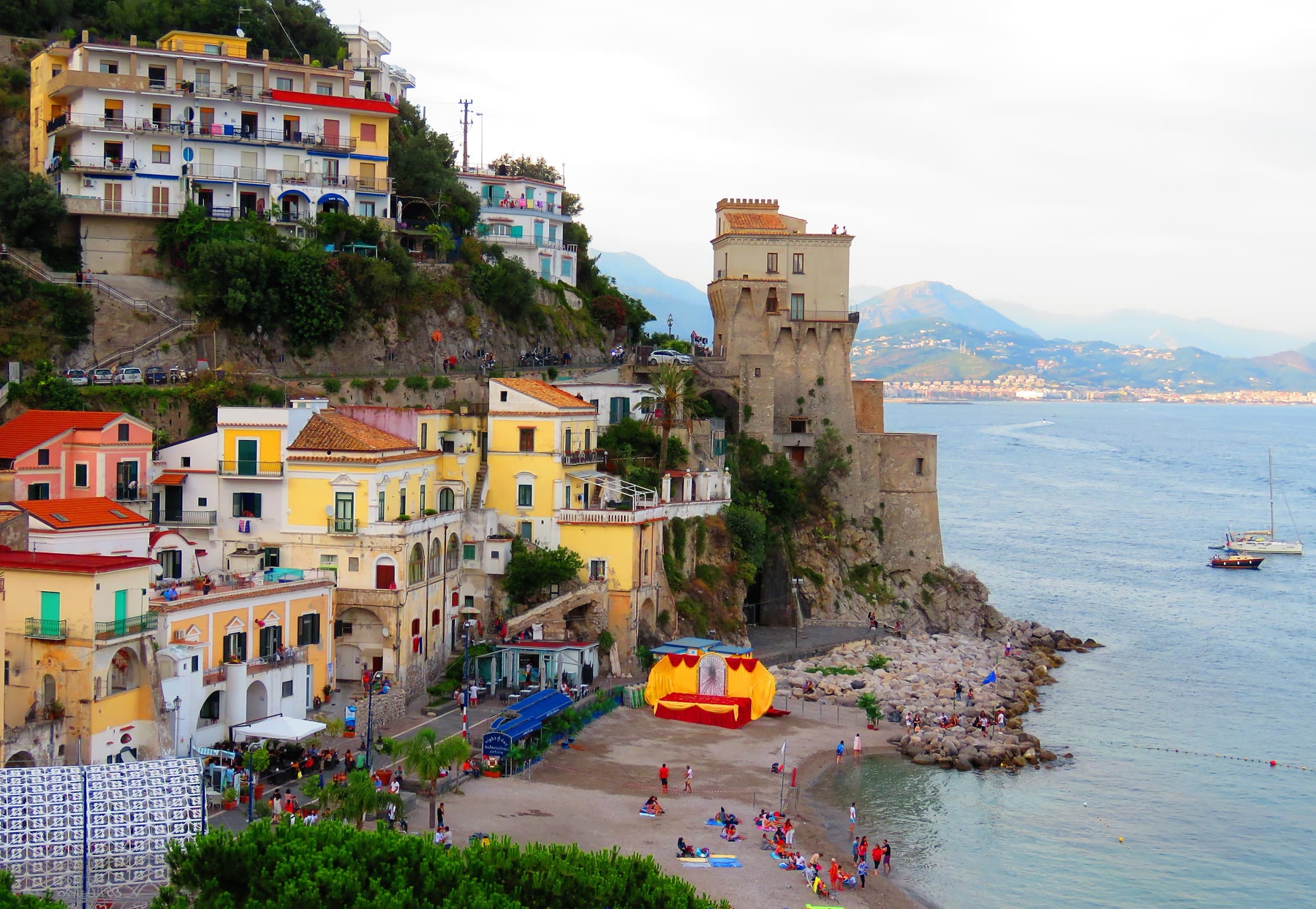 Torre dello Ziro cliff watchtower above Amalfi and Atrani with Campania overlook climate still named