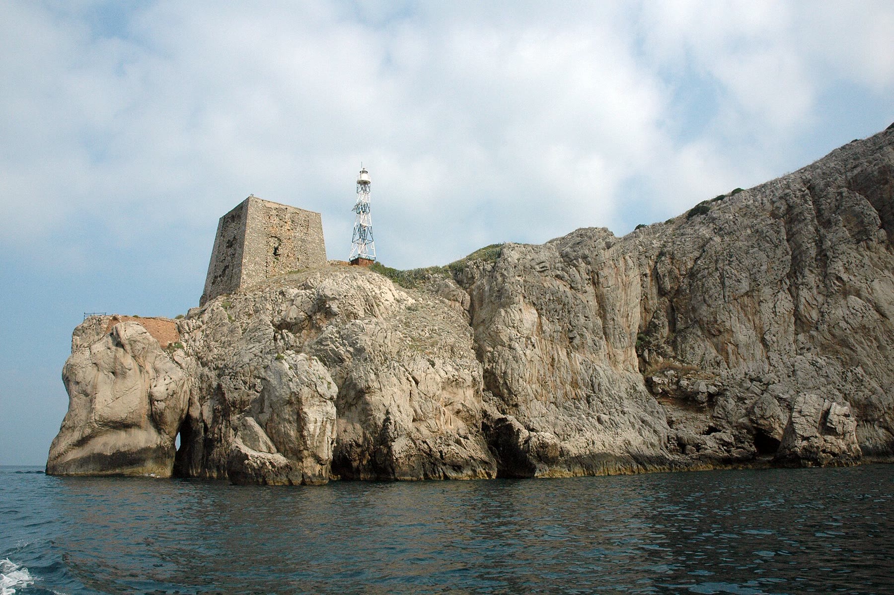 Punta Campanella lighthouse-ledge climate at the Sorrento peninsula tip with Campania sea-gate honesty still named